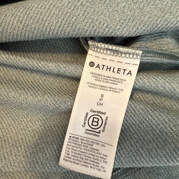 Athleta Uptempo Ribbed Henley Top in Mininalistic Grey Small - Picture 6 of 8